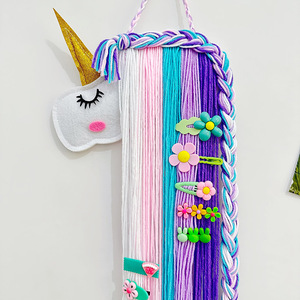 Porta Fiocchi per Capelli a Forma di Unicorno per Ragazze, Decorazione da Appendere <span class=keywords><strong>e</strong></span> Organizzatore per Mollette, Rosa Acceso <span class=keywords><strong>e</strong></span> Ciano - Product Image 5
