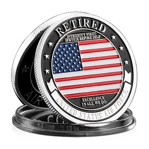 यूएसए वायु सेना कोर माननीय सेवानिवृत्त संग्रह पुरुषों के लिए विशेष उपहार सिक्के बैज स्मारिका सिक्का