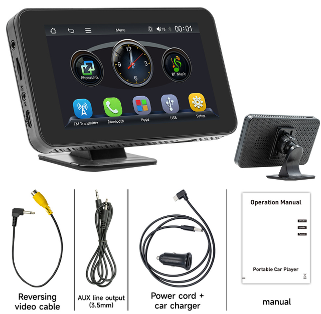 Vehicle MP5 Media Player Touch Display Bluetooth Mirror Link USB TF Playback Car Radio Audio Video Head Unit