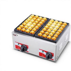 Máquina Eléctrica Comercial para Hacer Bolas de Pulpo y Huevos de Ostra, de Hierro Fundido, con Revestimiento Antiadherente y Temperatura Independiente - Product Image 1