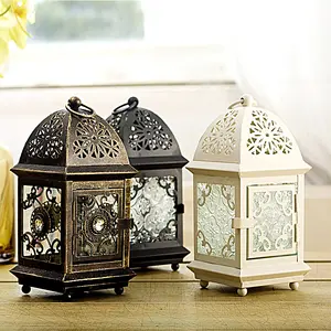 Cổ điển lãng mạn treo đám cưới sắt đèn lồng trang trí Ma-rốc candleholder