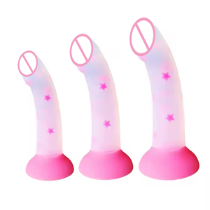 Commercio all'ingrosso cuore stella liquido Silicone incandescente nel buio <span class=keywords><strong>Dildo</strong></span> Shopping Online 9 pollici di spessore <span class=keywords><strong>Dildo</strong></span> per le donne - Product Image 2