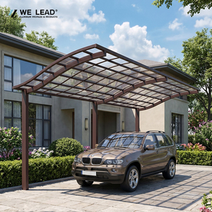WE LEAD Carport en aluminium avec toit en polycarbonate, design en arche, style moderne, pour 3 voitures, imperméable, structure thermolaquée - Product Image 6