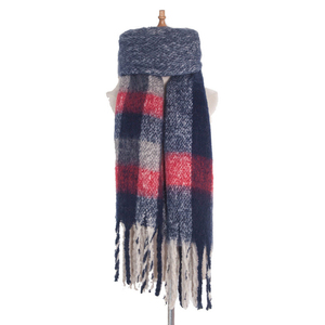 Écharpe en <span class=keywords><strong>laine</strong></span> à <span class=keywords><strong>tricoter</strong></span> de luxe <span class=keywords><strong>pour</strong></span> femmes et hommes, étoles d'hiver, écharpe solide à pampilles <span class=keywords><strong>pour</strong></span> dames, écharpe tissée de grande taille, teinte unie, vente en gros - Product Image 5
