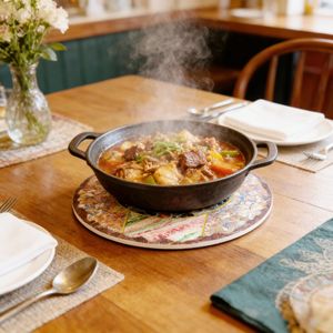 Sous-plat en céramique méditerranéenne, résistant à la chaleur, pour la décoration de la <span class=keywords><strong>table</strong></span> de cuisine - Product Image 1