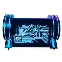 Cabine DJ professionnelle portable, design pliable pour événements en boîte de nuit, table mobile avec système d'affichage lumineux