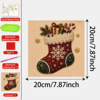 Kit de peinture perlée 5D DIY LS encadré 20x20cm, peinture de Noël, perles blanches, perceuse spéciale, artisanat fait main pour enfants et débutants