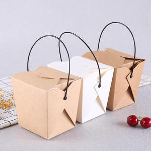 Matte Laminated Kraft Paper Self-Erecting Foldable Disposable <b>Box</b> for Fast Food Takeaway (Fried Chicken Pasta Salad <b>Noodles</b>) - Product Image 4