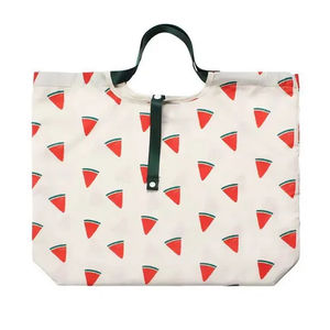 Wholesale Durable Foldable Eco-friendly Polyester Tote Handbag with Open <b>Top</b> Waterproof Design <b>Chain</b> Strap Fresh Fruit Pattern - Product Image 2