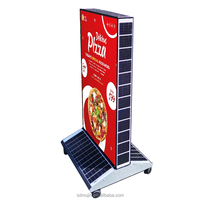 Boîte à lumière LED intelligente solaire extérieure en aluminium, double face, avec capteur marche/arrêt automatique, pour affichage commercial décoratif