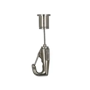 Spring Steel Wire Safety Tool Lanyards With Locking Carabiners