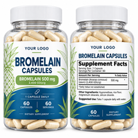 Capsules de bromélaïne pure 2400 GDU/g, 1200 GDU, directement de l'usine OEM/ODM, complément alimentaire pour le soutien quotidien de la santé