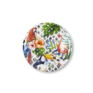 Ensemble Excelsa de 6 assiettes à pizza en porcelaine tropicale multicolores de 31 cm, porcelaine élégante multicolore pour une présentation parfaite des pizzas - Product Image 1