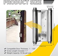 Charnières à ressort à double action, charnières de porte à fermeture automatique en acier inoxydable pour l'intérieur/l'extérieur, y compris les goupilles et les vis