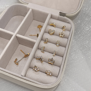 도매 저렴한 작은 미니 귀여운 귀걸이 보석 세트 Cz 18K 골드 도금 스터드 귀걸이 - Product Image 6