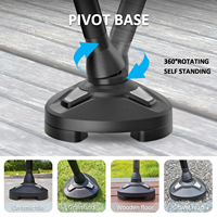 HEALTHBAZAAR Canne pliante réglable en aluminium pour personnes âgées - Bâton de marche pour la mobilité, capacité de charge de 158 kg/300 lb, hauteur de 145 à 195 cm