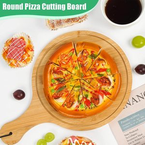 Bamboo Cutting Boards <b>Set</b> Round <b>Square</b> With Handle For Kitchen Chopping Blocks - Product Image 4