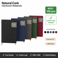 Carnet à couverture rigide en cuir PU bicolore, 100 feuilles, avec plaque métallique contrastante A5 OEM, idéal pour le bureau ou comme cadeau, personnalisable avec logo, vente en gros