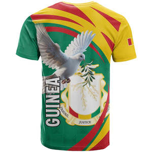 Camiseta al por Mayor de Alta Calidad del Día de la Independencia de Guinea Conakry con el Escudo de Armas y Paloma, Camiseta Personalizada para Hombre - Product Image 2