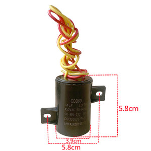 Condensateur de démarrage Aucma Cbb60 10µF 450VAC 50/60Hz pour pièces de moteur de machine à laver avec trous fixes - Product Image 2