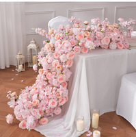 Centre de table floral de luxe en polyester durable, imitant des lys blancs en cascade, pour décoration de mariage, 240 cm