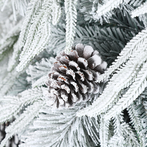 Высококачественная Рождественская Подарочная кедровая игла PE сосновая шишка для украшения дома с имитацией флокирования для атмосферы - Product Image 3