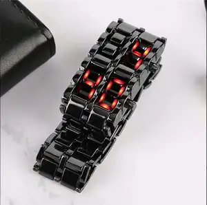 Jam tangan gelang Lava LED, jam tangan pecinta rantai versi Korea, jam kreatif olahraga elektronik kepribadian Lava