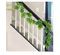 Plante artificielle Monstera de qualité supérieure, verte, pour décoration murale, feuille de saule, pour salon