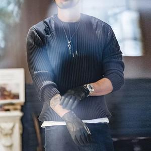 Best-seller Pulls en cachemire Sweat-shirt confortable à manches longues couleur unie Pulls décontractés pour hommes anti-rides - Product Image 4