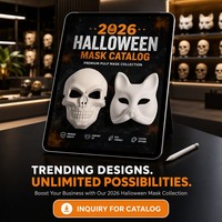 Masque de crâne réaliste effrayant en pâte à papier certifiée FSC pour fête d'Halloween