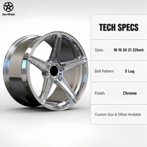 Rines Cromados Cóncavos de 5 Radios DW de 17, 18, 19 y 20 Pulgadas, Plateados, Hechos a Medida, para Toyota 350Z <span class=keywords><strong>370Z</strong></span> <span class=keywords><strong>Nissan</strong></span> - Product Image 4