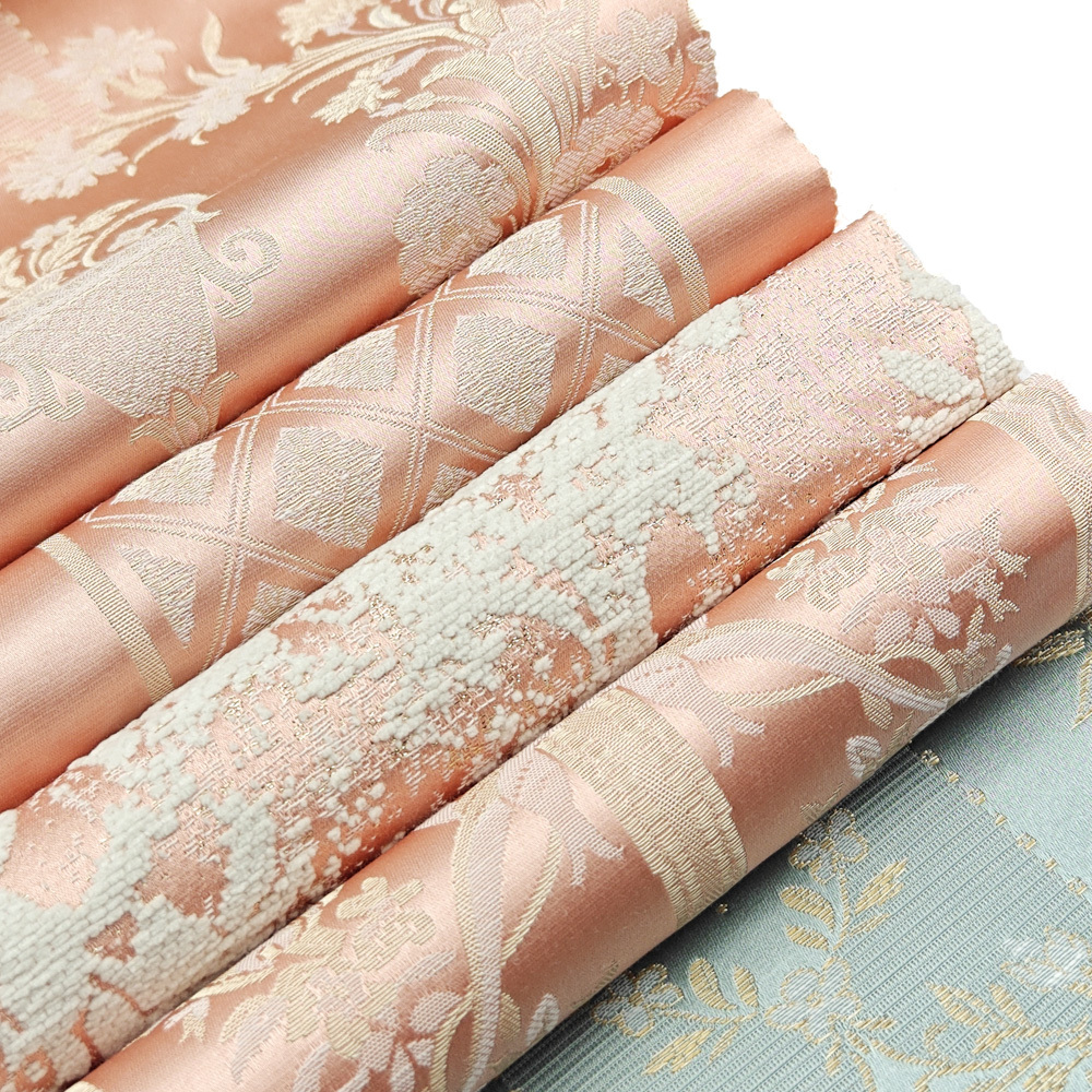 M&Y Royal Damask Silk Brocade Fabric Gold White Upholstery 280cm Table Cloth for Home Deco and Damask Curtain Fabric · image 6