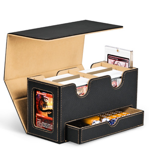 Boîte de rangement portable en cuir PU personnalisable et durable pour jeux de cartes TCG, <span class=keywords><strong>Carrom</strong></span> et jeux de table - Écologique et amusant pour toute la famille - Product Image 1