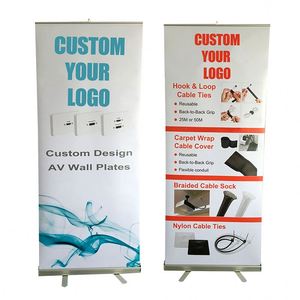 Expositor Enrollable Económico Promocional con Logotipo Personalizado de 100x200cm, Banner Enrollable Blanco para Puerta - Product Image 1