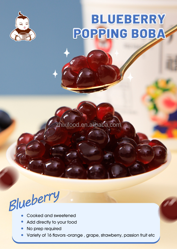 Blueberry Bursting Popping Boba Pearls - Double Happiness