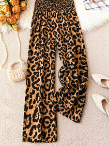 กางเกงขายาวทรงหลวมเอวยางยืดปานกลางลายเสือดาวสไตล์ลำลองสำหรับผู้หญิงตะวันตก ปี 2026 ระบายอากาศได้ดีและให้ความอบอุ่น - Product Image 5