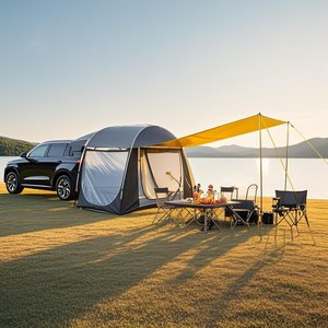 Tente de hayon pour SUV, auvent pare-soleil 9,8x4,9x6,8 pieds, imperméable, triple couche, quatre saisons, pour 3-4 personnes, tente de voiture instantanée, PU4000 210D - Product Image 2