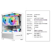 Caja de Computadora Torre Media AY T8 DIY con Lateral Completamente Transparente, Puertos USB Frontales, Placa Base ATX MicroATX para PC de Escritorio, Metal sin Columna