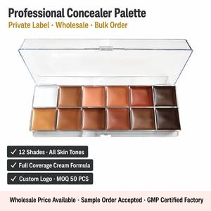 Vente en gros Palette de maquillage crème anti-cernes haute qualité grande capacité 12 couleurs haute couverture pour peaux foncées - Product Image 5