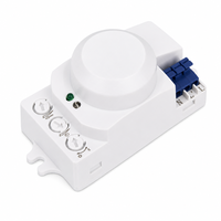 Sakelar Sensor Gerak Microwave 5.8GHz 1200W AC 110-240V 360 Derajat Sensor Radar Terintegrasi untuk Lampu Langit-langit LED Lampu Tri-proof
