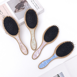 Brosse ovale de massage en nylon avec manche en bambou bio, artisanale et luxueuse, rose <span class=keywords><strong>Chantilly</strong></span>, pour usage domestique - Product Image 4