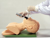 Simulador de entrenamiento de intubación de vías aéreas, modelo electrónico de silicona con alarma electrónica