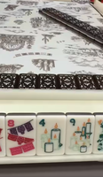 Tuiles de Mahjong Américaines Thème Jour des Morts Mexicain – Ensemble de Tuiles de Mahjong à Motif Jour des Morts pour Jeu de Société Portable