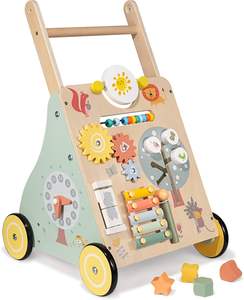 Jouet éducatif d'apprentissage Walker Push & Pull Toy multifonctionnel en bois trotteur pour bébé pour bébé tout-petit - Product Image 1