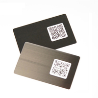 Carte de visite en métal NFC vierge, acier inoxydable, bricolage, blancs, carte à code QR, argent brossé, noir, impression laser, plaques de nom