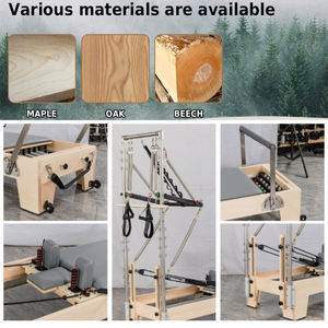 Usine personnalisée Yoga Club Fitness <span class=keywords><strong>maison</strong></span> bois Pilates réformateur avec demi trapèze tour réformateur Pilates Machine Pilates réformateur - Product Image 3