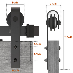 Kit de quincaillerie pour porte de grange de qualité commerciale, rail en acier au carbone pour porte double jusqu'à 200 lb, accessoire pour porte en bois - Product Image 5
