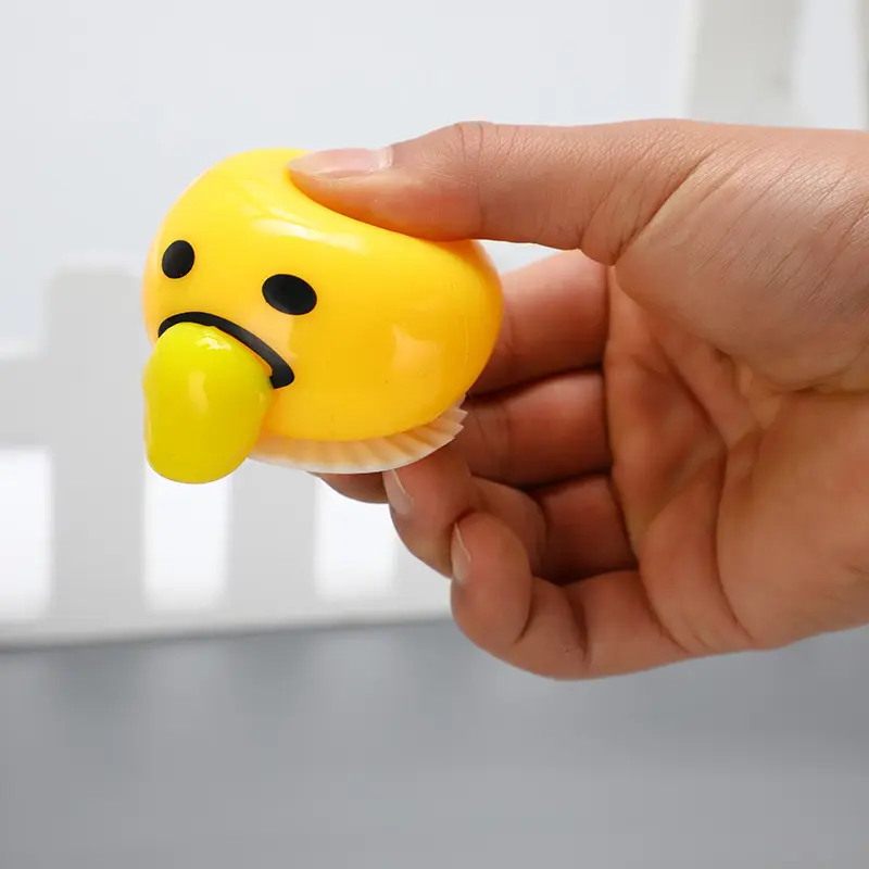 Balle de vomi jaune vomissant dégoûtant jouet de boule de jaune d'oeuf Squishy puking jaune d'oeuf balle anti-stress sucer jouet de jaune d'oeuf paresseux