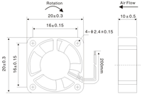 Ventilateur axial DC Super Mini 2010 à haut débit d'air 5V/12V/24V, 18000 tr/min, pour refroidissement de processeur d'ordinateur et appareils électroniques