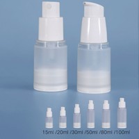 Flacons Pompe Airless PP pour Soins de la Peau, Lotion et Spray, de 15ml à 100ml, Bouteilles en Plastique Transparent, Givré ou Mat avec Capuchon Mat